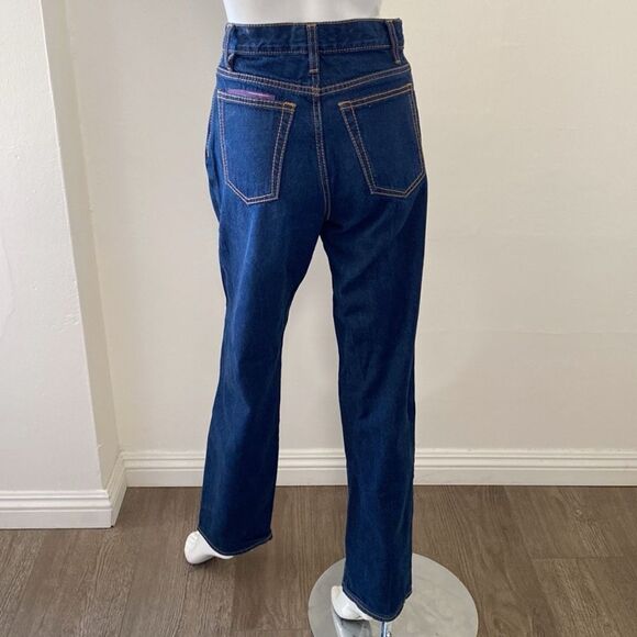 Eytys Benz Dark Denim 90s Inspired High Waisted Loose Fit Jeans Purple Velvet - Picture 3 of 8